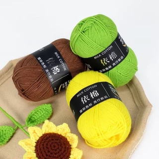 Len milk cotton mác đen 50gr ful bảng màu.