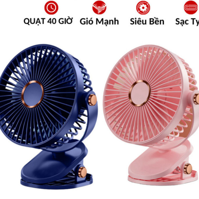 ( Hàng Chính Hãng ) Quạt tích điện Didooglt kẹp bàn mini để bàn 5 mức độ có đèn led pin 5000 Mah Và 10000 Mah