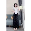 Sst bộ áo croptop xẻ trước mix quần xuông chan neo - Set bộ xẻ trước