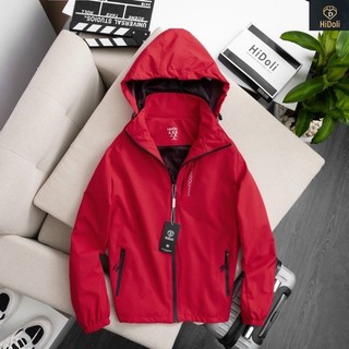 Áo khoác gió nam nữ 2 lớp lót lưới in ngực chống nước , chống gió cản bụi cao cấp