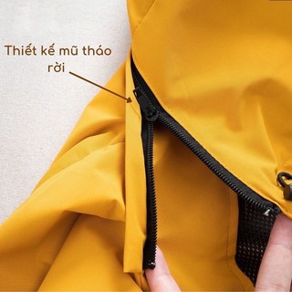 Áo khoác gió nam nữ 2 lớp lót lưới in ngực chống nước , chống gió cản bụi cao cấp