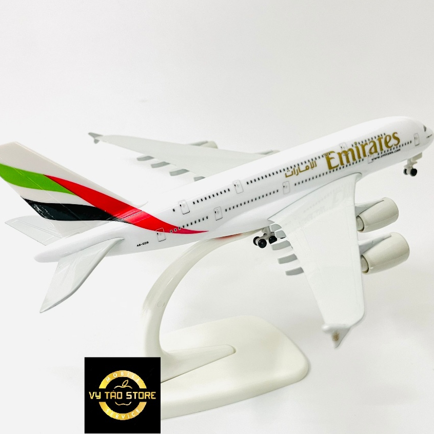 MÁY BAY EMIRATES AIRLINES AIRBUS A380-800 TỈ LỆ 1:400 (20CM) MÔ HÌNH KIM LOẠI CAO CẤP SƠN TĨNH ĐIỆN BÓNG ĐẸP LOẠI 1