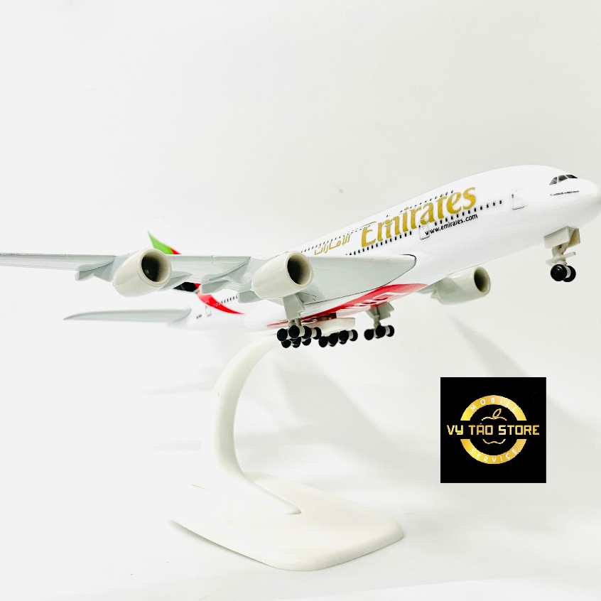 MÁY BAY EMIRATES AIRLINES AIRBUS A380-800 TỈ LỆ 1:400 (20CM) MÔ HÌNH KIM LOẠI CAO CẤP SƠN TĨNH ĐIỆN BÓNG ĐẸP LOẠI 1