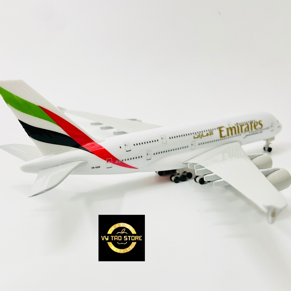 MÁY BAY EMIRATES AIRLINES AIRBUS A380-800 TỈ LỆ 1:400 (20CM) MÔ HÌNH KIM LOẠI CAO CẤP SƠN TĨNH ĐIỆN BÓNG ĐẸP LOẠI 1