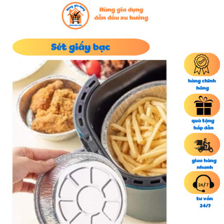 Bộ 10 khay bạc nướng nồi chiên không dầu (LOẠI 22CM - LOẠI 10 CÁI)