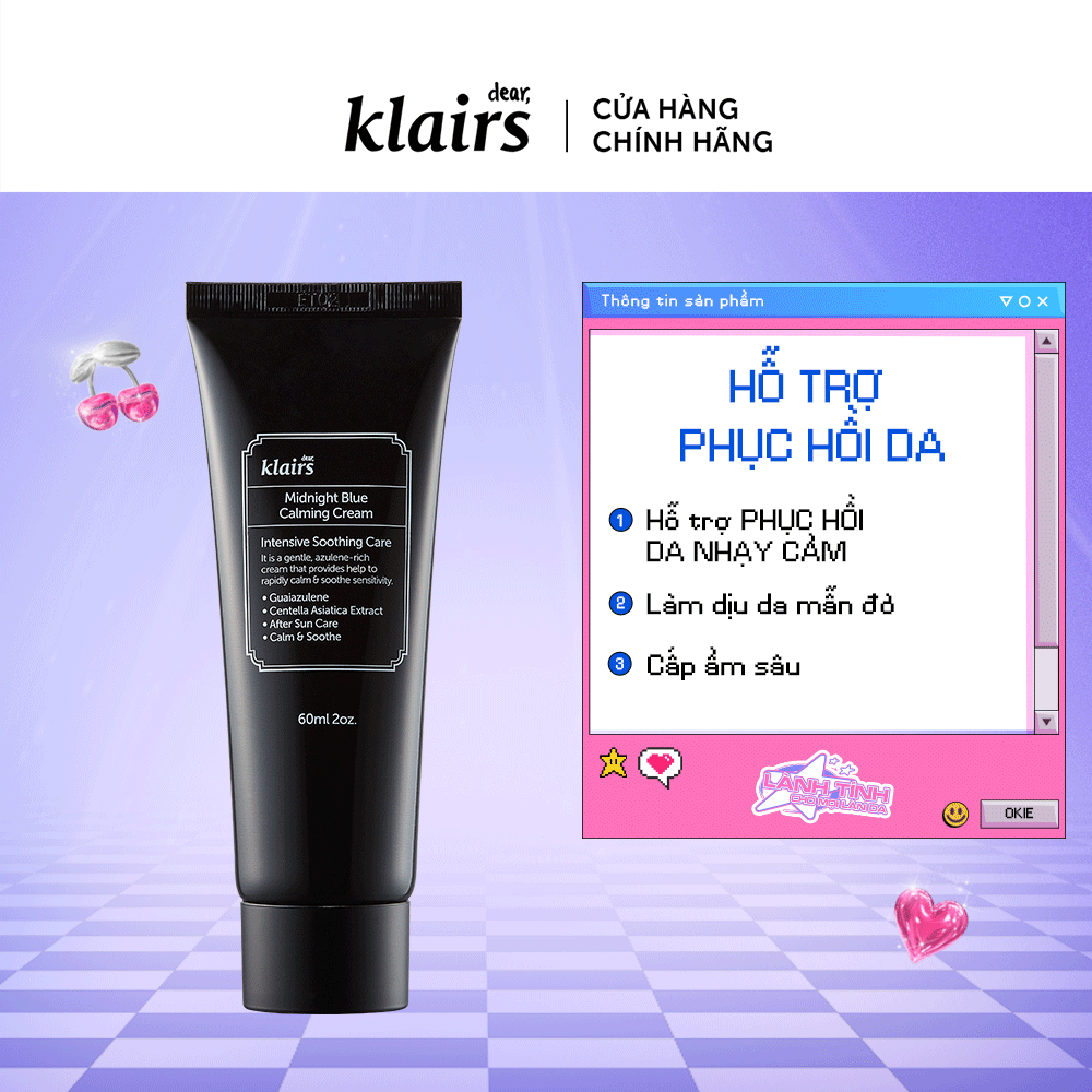 Ảnh Dear, Klairs Kem dưỡng da Midnight Blue Calming Cream 60g - Qùa tặng chỉ có trong livestr 3
