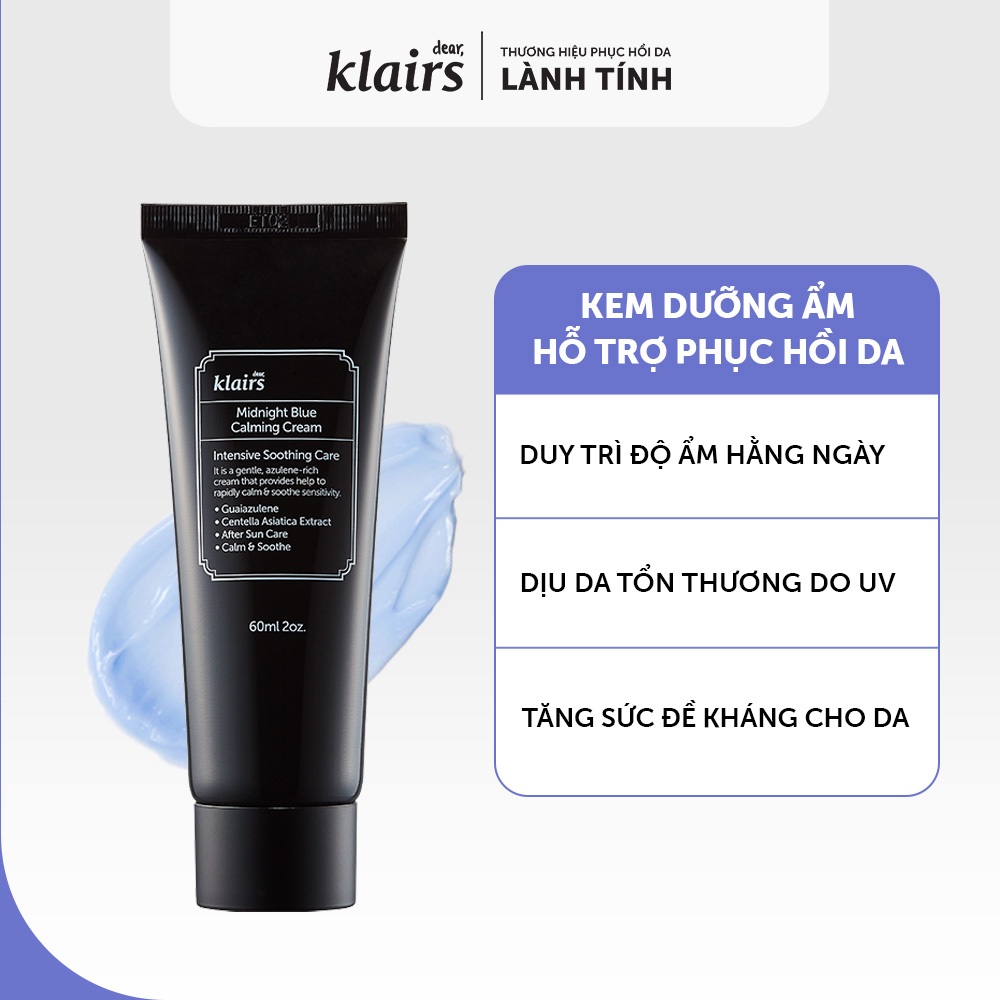 Ảnh Dear, Klairs Kem dưỡng da Midnight Blue Calming Cream 60g - Qùa tặng chỉ có trong livestr 1