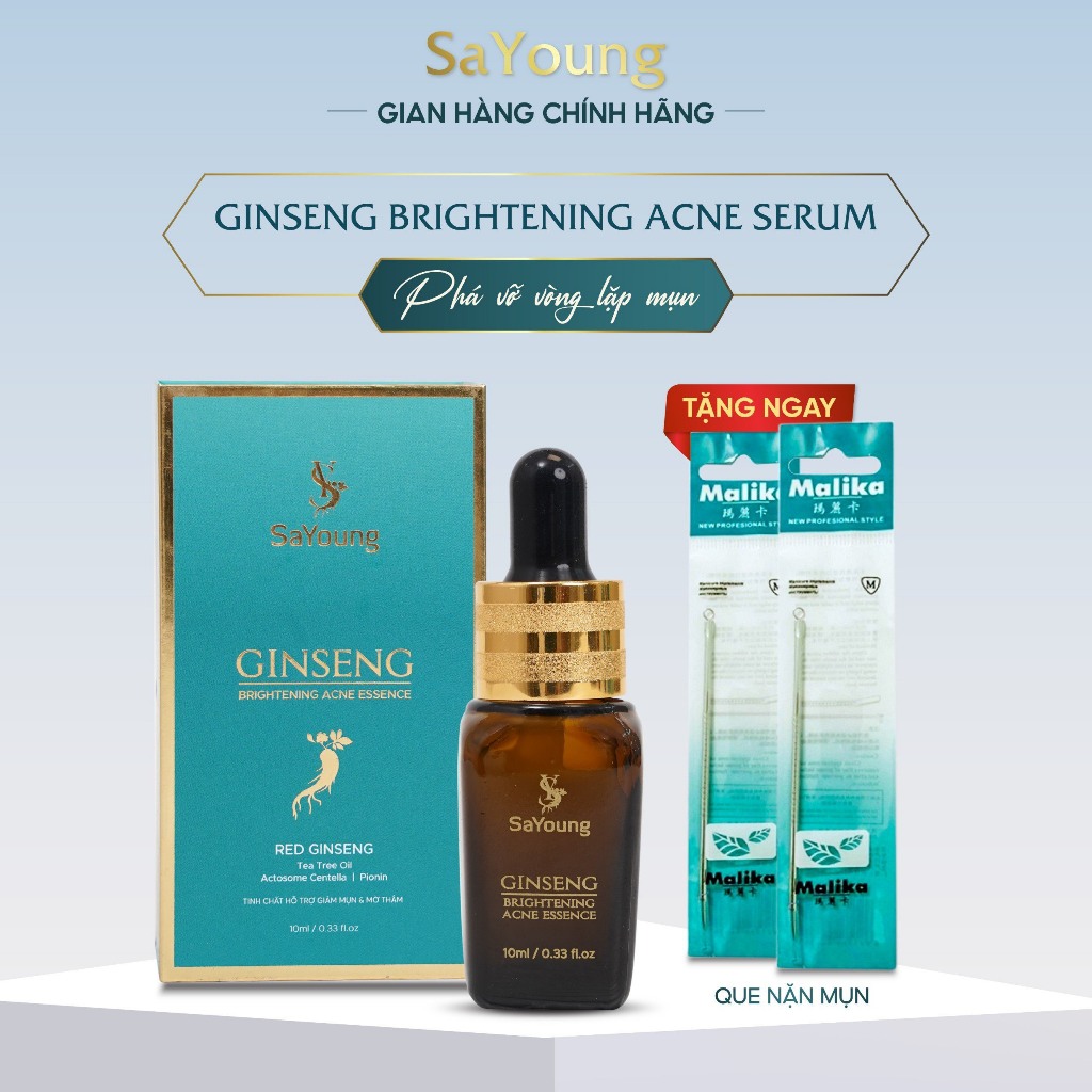 [Tặng Que Nặn Mụn] Serum Mụn 10ml | GINSENG BRIGHTENING ACNE SERUM SaYoung Skincare Làm Đẹp Chăm Sóc