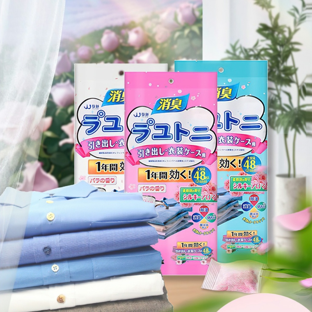 Túi thơm long não hương hoa hồng chống ẩm mốc bịch 48 gói