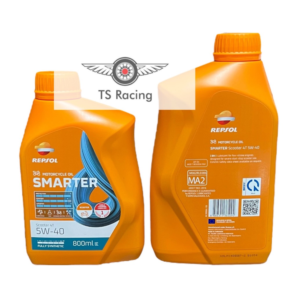 Nhớt repsol smarter scooter 5w40 0.8L 1.0L - xe tay ga