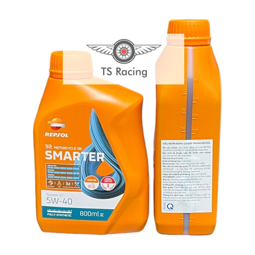Nhớt repsol smarter scooter 5w40 0.8L 1.0L - xe tay ga
