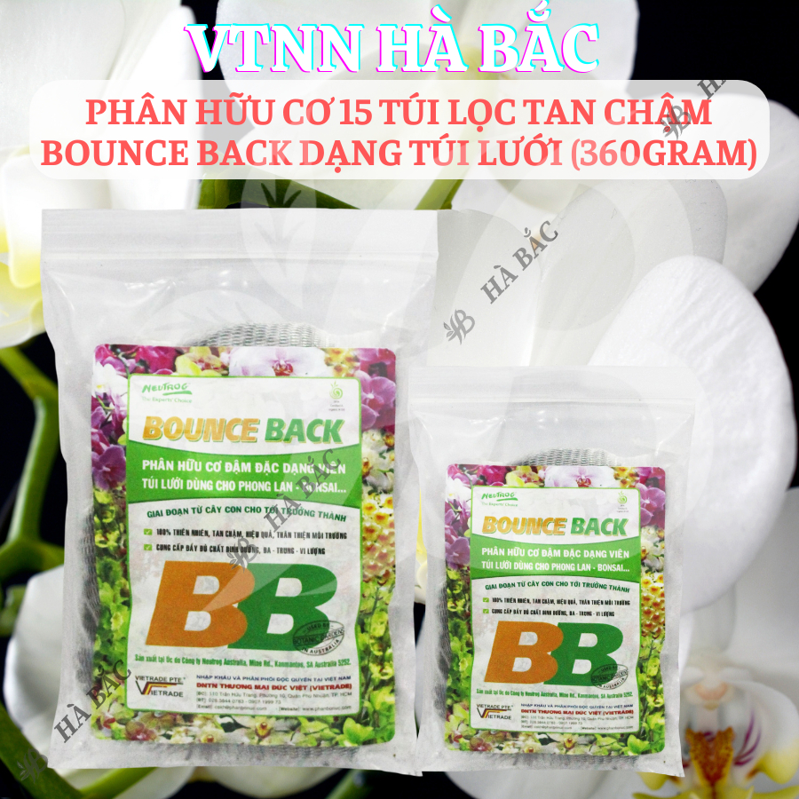 Phân Hữu Cơ 18-36 Túi Lọc Tan Chậm Bounce Back, Dạng Túi Lưới Cho Phong Lan, Bonsai Cây Kiểng (200gram/500gram)