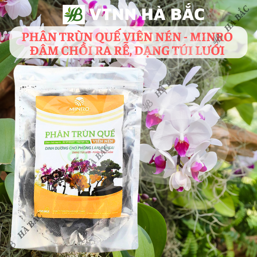 Phân Trùn Quế Viên Nén Minro, Đâm Chồi Ra Rễ Cho Phong Lan Hoa Kiểng Bonsai, Dạng Túi Lưới (36 Túi/Gói)