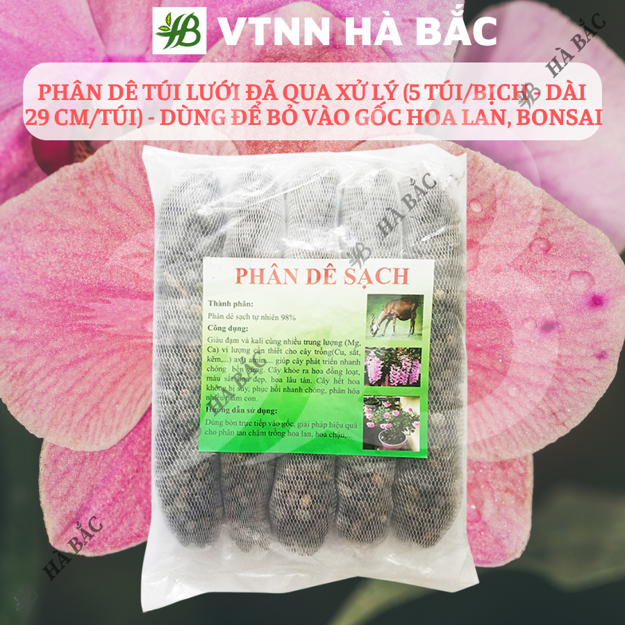 Phân dê túi lưới đã qua xử lý (túi lọc mini và túi lọc dài) - dùng để bỏ vào gốc hoa lan, bonsai (Bọc Mini/ bọc lớn)
