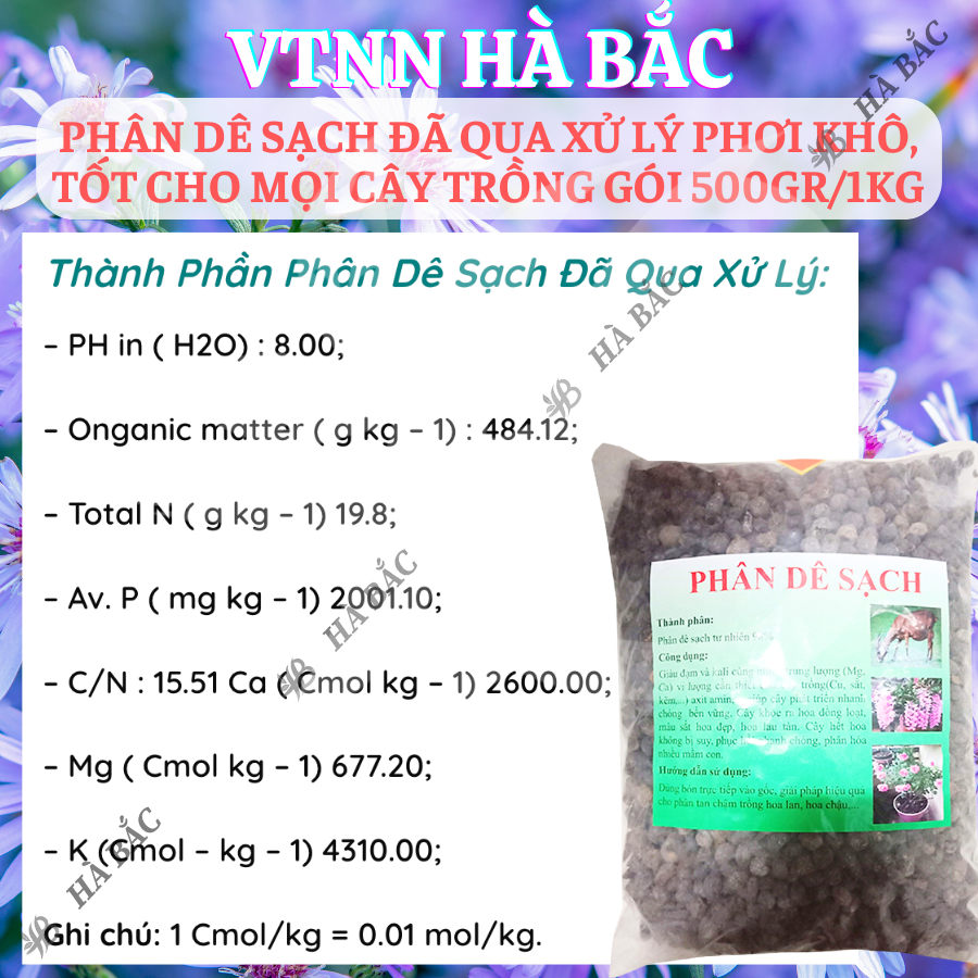 Phân Dê Sạch Đã Qua Xử Lý Phơi Khô, Tốt Cho Mọi Cây Trồng, chuyên dùng cho phong lan cây kiểng Bonsai (Gói 500GRAM/1KG)