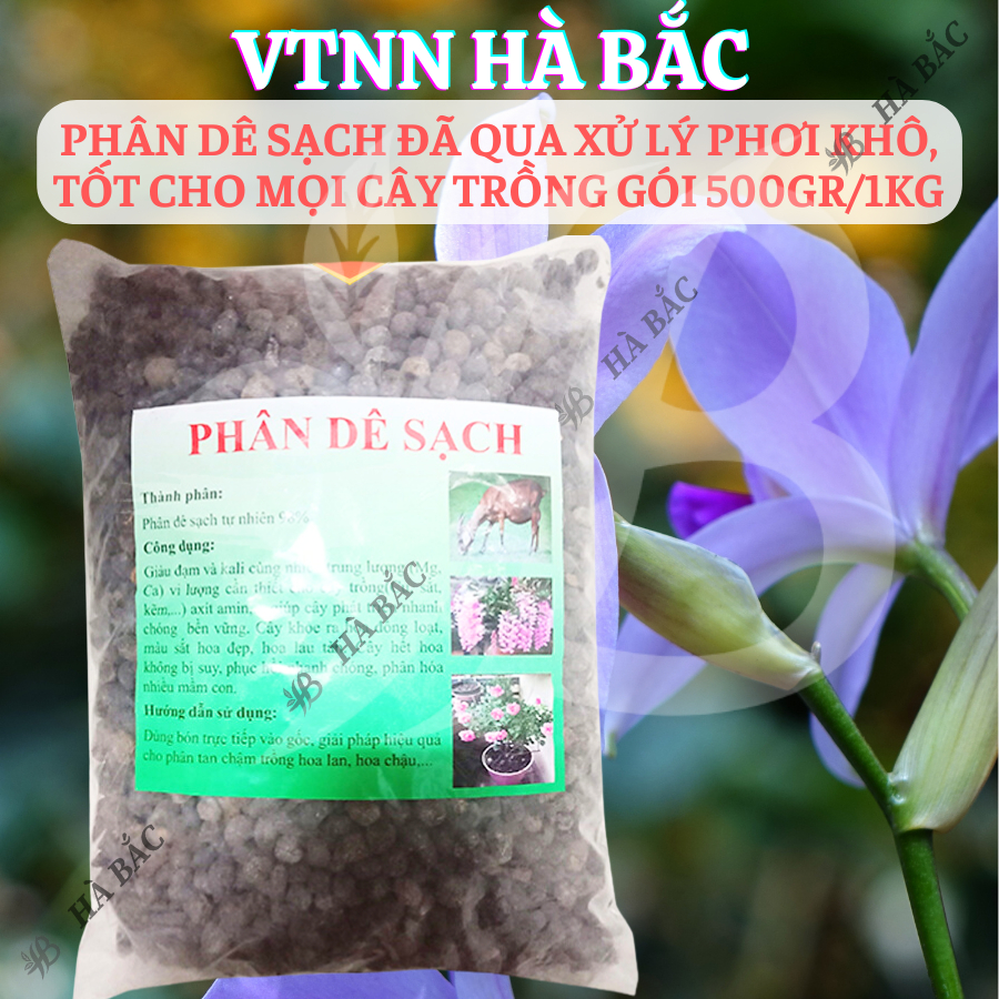 Phân Dê Sạch Đã Qua Xử Lý Phơi Khô, Tốt Cho Mọi Cây Trồng, chuyên dùng cho phong lan cây kiểng Bonsai (Gói 500GRAM/1KG)