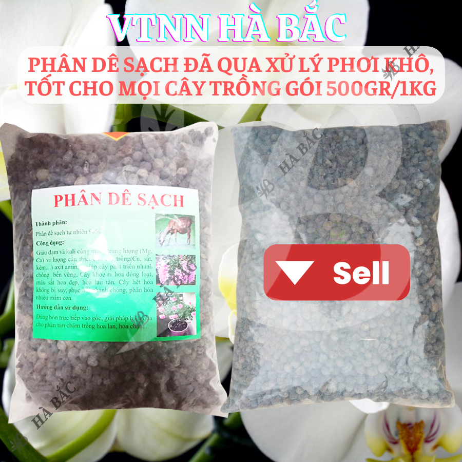 Phân Dê Sạch Đã Qua Xử Lý Phơi Khô, Tốt Cho Mọi Cây Trồng, chuyên dùng cho phong lan cây kiểng Bonsai (Gói 500GRAM/1KG)