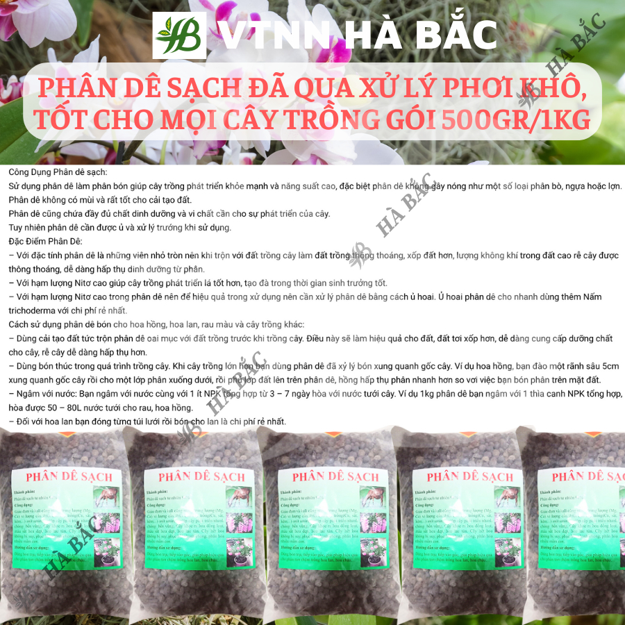 Phân Dê Sạch Đã Qua Xử Lý Phơi Khô, Tốt Cho Mọi Cây Trồng, chuyên dùng cho phong lan cây kiểng Bonsai (Gói 500GRAM/1KG)