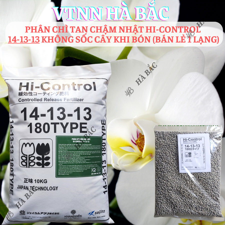 Phân Chì Tan Chậm Nhật Hi-Control 14-13-13 Không Sốc Cây Khi Bón Phong lan cây kiểng Bonsai (BÁN LẺ 1 LẠNG)