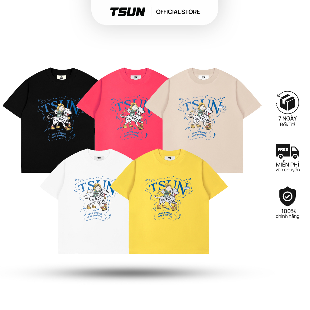 Ảnh Áo Thun TSUN Dalmatian Tee - 5 Màu - [UNISEX] - In Chó Đốm - Nam/Nữ - Local Brand - Streetwear - Trắng/Đen/Hồng/Vàng/Be 1