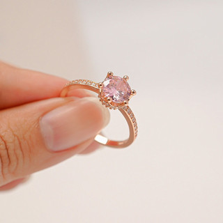 Nhẫn Bạc Nữ LAMY Sparkling Crown Rose Gold Ring 8052