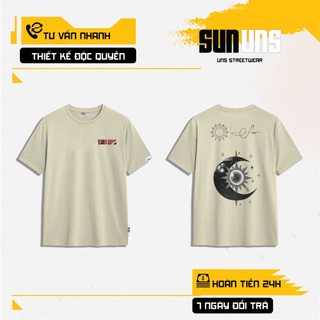 Áo Phông Local Brand Nam Nữ Unisex SUN Cổ Tròn Tay Ngắn Oversize 100% Cotton Áo Thun Nam Nữ Mã SUN12