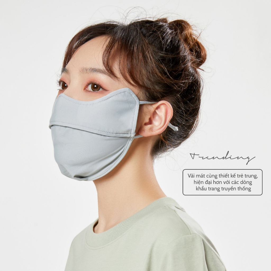 Khẩu trang chống nắng chống tia UV ngăn ngừa bụi mìn, chất liệu xu lạnh thoáng mát - Ekiu Shop