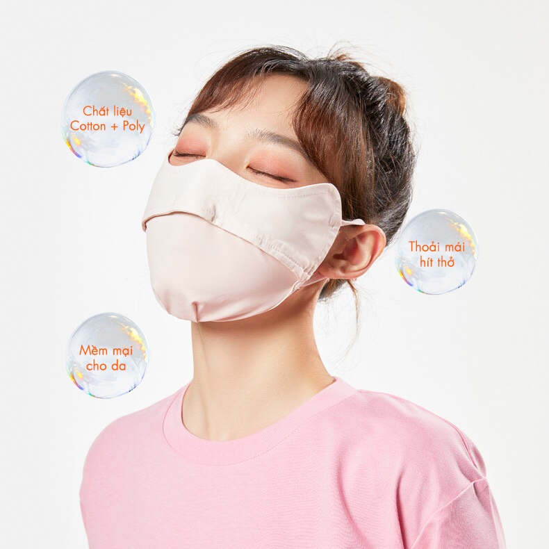 Khẩu trang chống nắng chống tia UV ngăn ngừa bụi mìn, chất liệu xu lạnh thoáng mát - Ekiu Shop