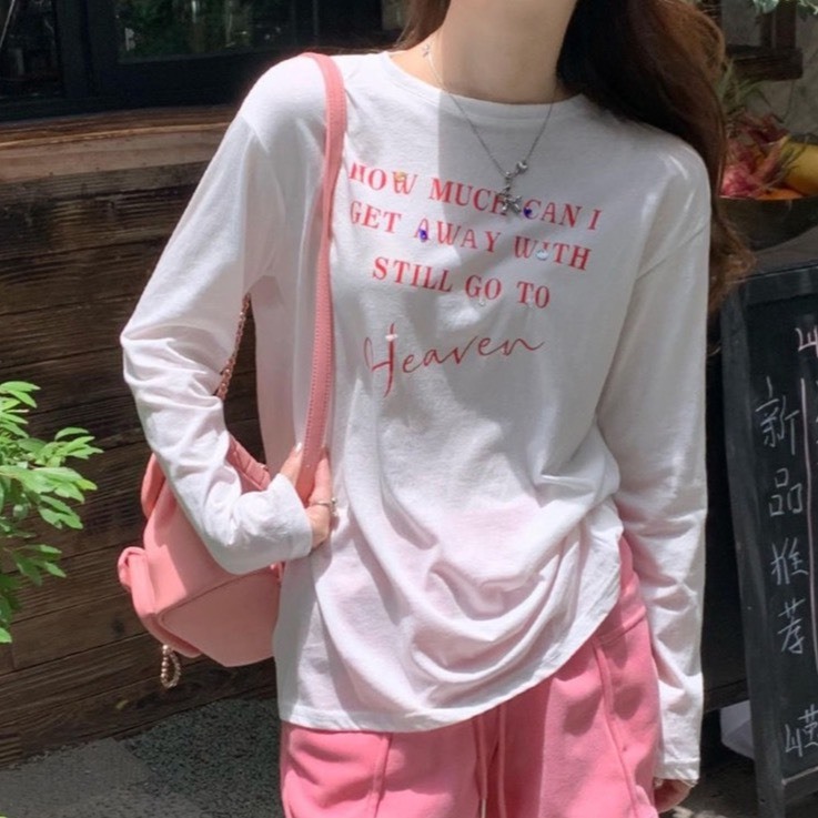 Áo thun tay dài cổ tròn nữ In hình dể thương JULY,Áo thun nữ dáng rộng in hình chất xược cotton, thun giấy