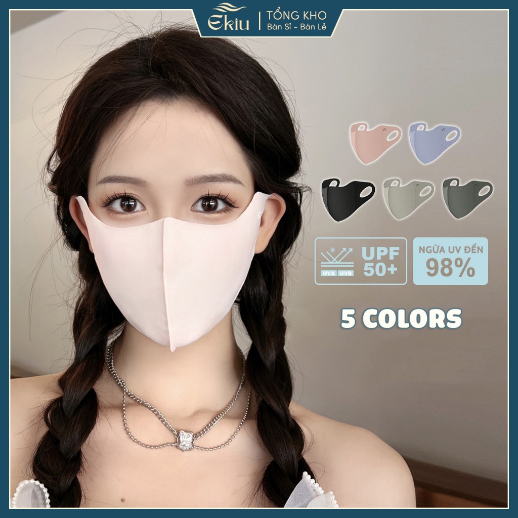 Khẩu trang chất liệu xu lạnh thoáng mát ngăn ngừa bụi mịn, chống nắng chống tia UV - Ekiu Shop