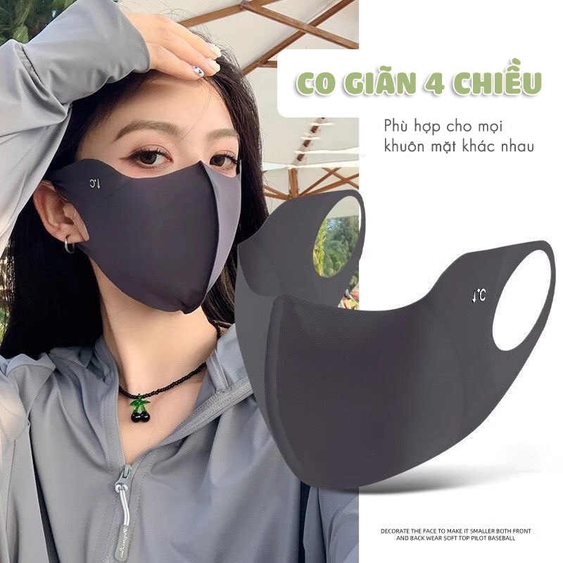 Khẩu trang chất liệu xu lạnh thoáng mát ngăn ngừa bụi mịn, chống nắng chống tia UV - Ekiu Shop