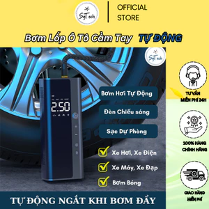 Bơm Lốp Ô Tô Cầm Tay Tự Động Cao - Bơm Điện Tử Cao Cấp, Máy Bơm Không Khí 8000mAh, Kiêm Sạc Dự Phòng