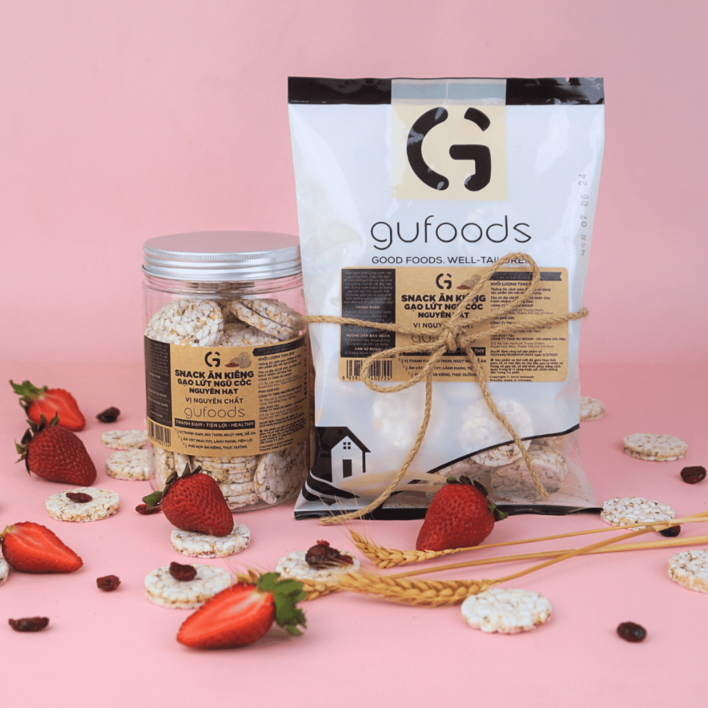 Ảnh Snack gạo lứt ngũ cốc nguyên hạt GUfoods (80g) - Không đường, Không chiên dầu, Thanh đạm, Lành mạnh, Eat clean, Healthy 2