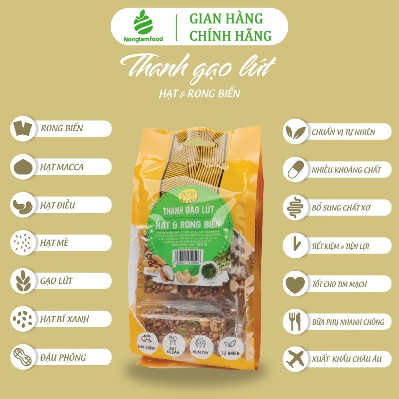 Combo Healthy Mix 5 túi ăn vặt dinh dưỡng Gabri Nông Lâm Food
