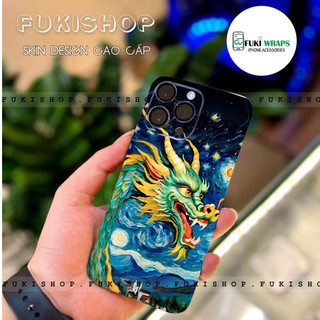 Tấm dán Skin Mặt Sau Mẫu Rồng MS011 FULL VIỀN 15promax , 14promax , 13promax , 12promax , 11promax  - FukiShop