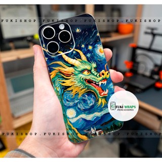 Tấm dán Skin Mặt Sau Mẫu Rồng MS011 FULL VIỀN 15promax , 14promax , 13promax , 12promax , 11promax  - FukiShop