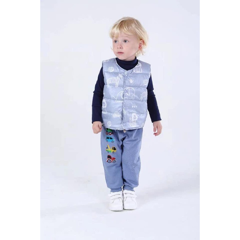 Áo phao gile bé trai bé gái D292 5Y (21-23kg) – Áo gile giữ ấm siêu xinh xuất dư