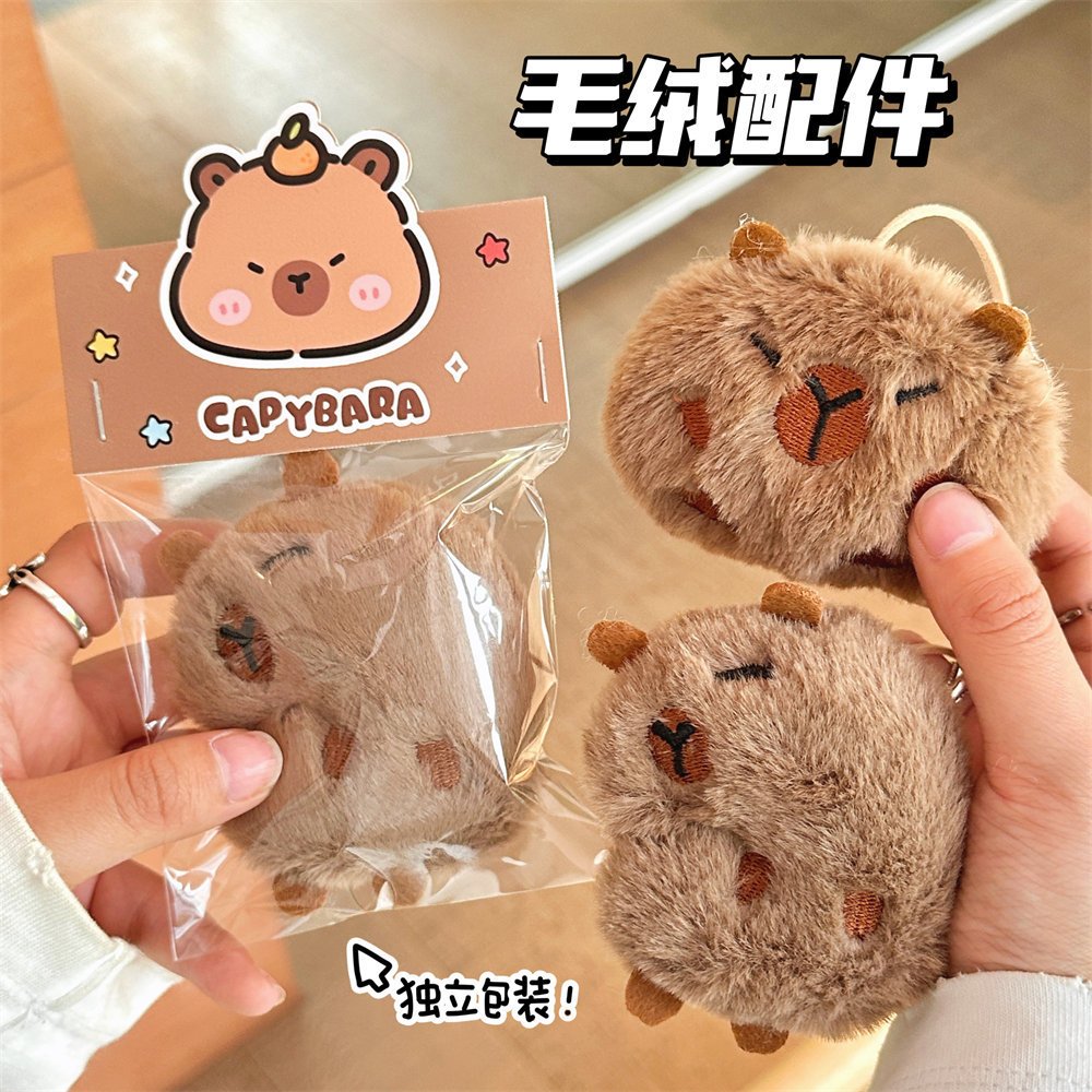 Móc Khóa Gắn Túi Gấu Bông Capybara Siêu Mềm Dễ Thương