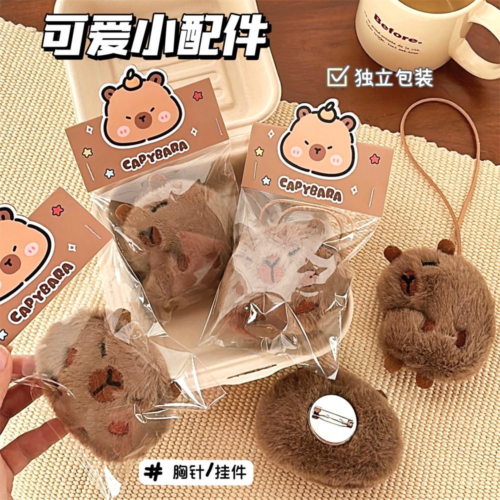 Móc Khóa Gắn Túi Gấu Bông Capybara Siêu Mềm Dễ Thương