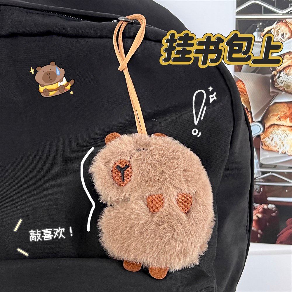 Móc Khóa Gắn Túi Gấu Bông Capybara Siêu Mềm Dễ Thương