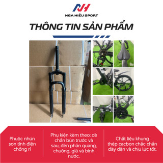 (Xe kèm bộ phụ kiện) Xe đạp thể thao 26inch MINGU - Phuộc đen chống rỉ giảm sốc, 26inch, 21 tốc độ, đề xả