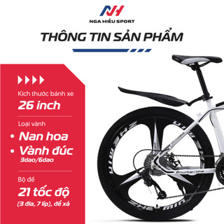 (Xe kèm bộ phụ kiện) Xe đạp thể thao 26inch MINGU - Phuộc đen chống rỉ giảm sốc, 26inch, 21 tốc độ, đề xả