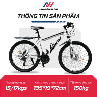 (Xe kèm bộ phụ kiện) Xe đạp thể thao 26inch MINGU - Phuộc đen chống rỉ giảm sốc, 26inch, 21 tốc độ, đề xả