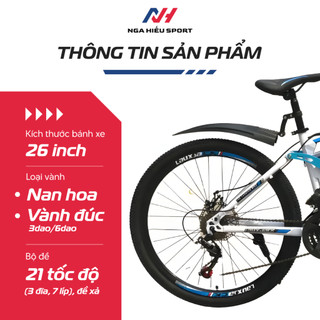(Kèm bộ phụ kiện) Xe đạp leo núi Laux Jack gấp gọn 26inch tốc độ thay đổi, gấp gọn, hấp thụ sốc, phanh đĩa