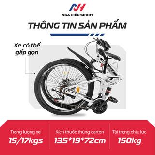 (Kèm bộ phụ kiện) Xe đạp leo núi Laux Jack gấp gọn 26inch tốc độ thay đổi, gấp gọn, hấp thụ sốc, phanh đĩa