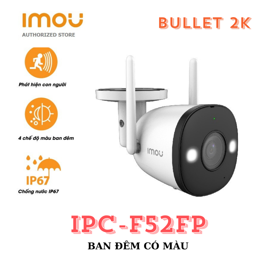 Camera IMOU Ngoài Trời Bullet 2E F32FP 3mpx 2K / F52FP 5mpx 3K Chống ...