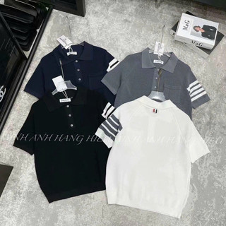 Áo len Thom cổ bẻ cộc tay túi ngực, len mongtoghi mặc  hè free size 565