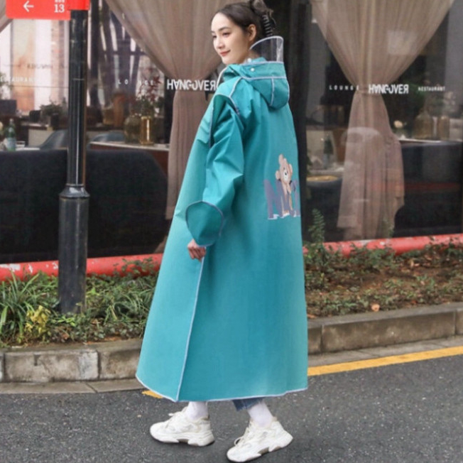 Áo mưa thời trang Didooglt có khoá kéo tiện lợi hình gấu nice kèm kính chắn mưa 1 người tiện lợi