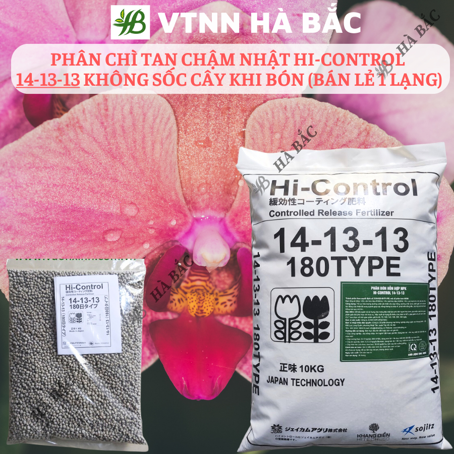 Phân Chì Tan Chậm Nhật Hi-Control 14-13-13 Không Sốc Cây Khi Bón Phong lan cây kiểng Bonsai (BÁN LẺ 1 LẠNG)
