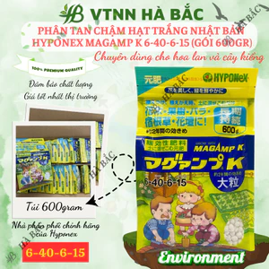 Phân Tan Chậm Hạt Trắng Nhật Bản Hyponex Magamp K 6-40-6-15 (Gói 600gram)